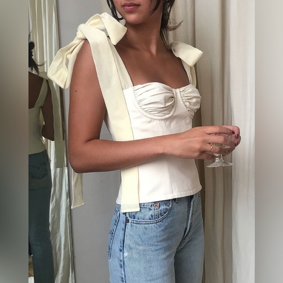 Orseund Iris Canvas Bustier Tie Top - Picture 1 of 11